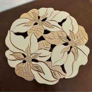 Vintage Wm. A. Rogers Holiday Collection Poinsettia Trivet